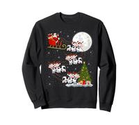 Cattle Cow Santa Sleigh Flying Funny Magical Christmas Sweatshirt