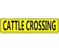 Cattle Crossing Street Metal Sign Cow Ranch Funny Vintage Slim Metal Signs 4X16 Inch Wall Art Decor Iron Poster For Home Farmhouse Bar Cafe Garage Indoor Outdoor Gift