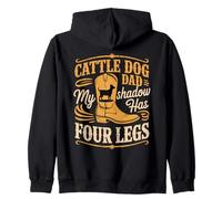 Cattle Dog Dad My Shadow Has Four Legs Rustic Zip Hoodie