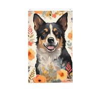 Cattle Dog Florals Flag 3x5 Ft Double Sided Printing Garden Flag Welcome Flags for Outside House Flag Outdoor Banner Signs for Indoor Yard Holiday Decoration