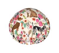 Cattle Dog Florals print Bath cap Large bath cap Fit for all lengths of hair Protects hair bath cap Reusable