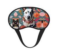 Cattle Dog Florals Print Blackout Sleep Mask - Side Sleeper Eye Cover, Soft Comfort, Perfect for Travel, Meditation