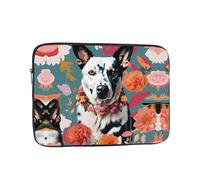 Cattle Dog Florals Print Laptop Case â€“ Slim & Lightweight Computer Sleeve Fits 12 inch 10-17 Inch Laptops, Perfect for Travel