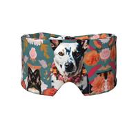 Cattle Dog Florals Print Sleep Eye and Ear Muffs Mask - Adjustable Yoga Travel Headband, Keep Warm Shading Comfortable Aid