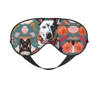 Cattle Dog Florals Print Soft Eye Mask â€“ Comfortable Sleep, Blocks Light, Full Eye Coverage, Ideal for Travel, Meditation