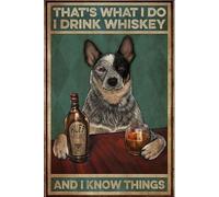 Cattle Dog That’S What I Do I Drink And I Know Things Retro Metal Tin Sign 8X12 Inches