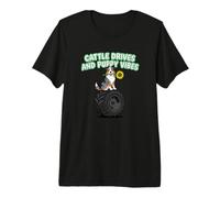 Cattle Drives and Puppy Vibes Australian Shepherd Owner Premium T-Shirt