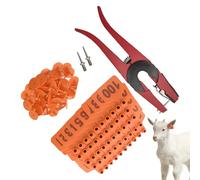 Cattle Ear Labels - 001-100 Number Labels with Applicator, Animal Identification | Beef Cattle Sheep Goat Breeding Program Durev Tool