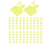 Cattle Ear Tag Large Yellow, Animal Identification Tags, Livestock Handling Supplies with 100 Set Polyurethane Tags and Nails for Cattle Sheep Goat Pig Farm Management
