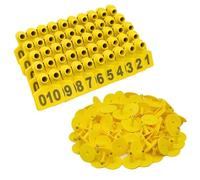 Cattle Ear Tags 100 Pcs Sheep Ear Tags for Livestock ID, Numbered 1-500 Animal Markers with Copper Head