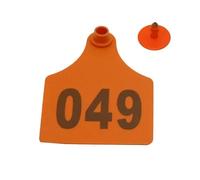 Cattle Ear Tags 100Pcs Animal Ear Tags with Number Enlarged Thickened Cattle Horse Digital Identification Label Plates and Copper Studs for Cattle Cows Pigs(Orange)