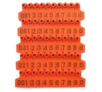 Cattle Ear Tags, 100PCS Cattle Ear Tags Numbered 001-500, Livestock Animal Ear Tag Animal(Orange 4 * 5cm,101 200)