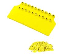 Cattle Ear Tags 100Pcs Cattle Thickened TPU Ear Tag Without Words Typing Copper Head Earrings Farm Animal Cow Horse Identification Card for Cattle Cows Pigs(Yellow)