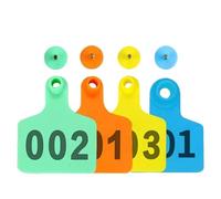 Cattle Ear Tags 100pcs Cow Ear Tag Signs Card with Words 001-500 Tags Typing Copper Head Earrings Farm Animal Identification for Cattle Cows Pigs(Orange,301-400)