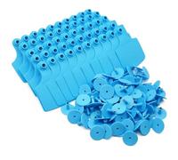Cattle Ear Tags 100Pcs Large Size Cattle Milk Cow Ear Tag Cards Without Word Identification Card Label Signage Copper Head Earrings for Cattle Cows Pigs(Blue)
