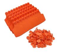 Cattle Ear Tags 100Pcs Large Size Cattle Milk Cow Ear Tag Cards Without Word Identification Card Label Signage Copper Head Earrings for Cattle Cows Pigs(Orange)