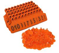Cattle Ear Tags 100Pcs Livestock Ear Tags for Cattle, No.001-500 Digital ID, TPU Farm Animal Ear Tags