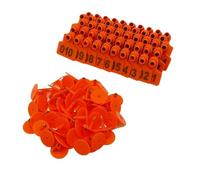 Cattle Ear Tags 100pcs Sheep Pig Ear Tag Copper Head Laser Number Label Digital Sign TPU Material Farm Animals Identity Mark Supplies for Cattle Cows Pigs(Orange-NO.301-400)