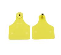 Cattle Ear Tags 50/100 Pcs TPU Double-Sided Cattle Ear Tag Signs Wordless Blank Label Cow Earrings Farm Animal Identification for Cattle Cows Pigs(Yellow,100sets)