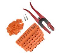 Cattle Ear Tags Ear Tags for Cattle Pasture Livestock Labels 001-100 Numbered with Applicator for Wildlife Tracking Beef for Cattle Cows Pigs(Yellow)