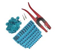 Cattle Ear Tags Ear Tags for Cattle Pasture Livestock Labels 001-100 Numbered with Applicator for Wildlife Tracking Beef for Cattle Cows Pigs(Blue)