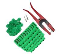 Cattle Ear Tags Ear Tags for Cattle Pasture Livestock Labels 001-100 Numbered with Applicator for Wildlife Tracking Beef for Cattle Cows Pigs(Green)