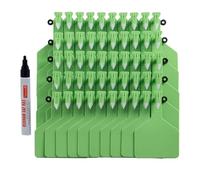 Cattle Ear Tags, Plastic Ear tag Set with Built-in Ear tag(Green,50pcs+Pen)