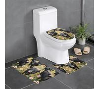 Cattle Farm Sanctuary Print Bathroom Mat Set 3 Pieces, Ultra Soft Carpet Quick Dry Bathroom Rug Sets Mats Absorbent with U-Shaped Toilet for Bathroom, Tub, Shower Toilet Base
