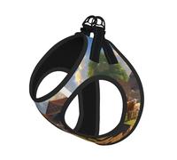 Cattle Farm Sanctuary Print Harness Leash Set For Cat Dog, Reflective Adjustable Escape-Proof Vest Lead With Soft Breathable Mesh, For Small Pets And Kitten Puppy