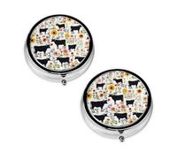 Cattle Farm Sanctuary Print Pill Box 3 Compartment Medicine Pill Case,Portable for Pocket Or Purse Pill Organizer Decorative Metal Medicine Vitamin Organizer Unique Gift