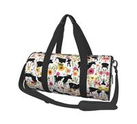Cattle Farm Sanctuary Print Round Duffel Bag, Canvas Overnight Travel Tote Bag, Waterproof and Tear-Resistant.Foldable Weekend Travel Bag