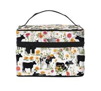 Cattle Farm Sanctuary -Print Waterproof Cosmetic Bag for Travel & Gym - Large Makeup Organizer Compartments, Premium Twill Fabric, Leak-Proof Design