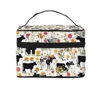 Cattle Farm Sanctuary -Print Waterproof Cosmetic Bag for Travel & Gym - Large Makeup Organizer Compartments, Premium Twill Fabric, Leak-Proof Design