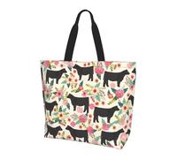 Cattle Farm Sanctuary Shoulder Bag,Large Capacity Reusable Grocery Shopping Bag,Women'S Ultra-Light Handbag Tote Travel