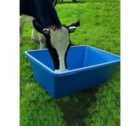 Cattle Goat Livestock Feeder Trough for Outside, 83cm Long Feeders Pan for Chicken Bird Pig Horse Alpacas, 3mm Thick Animals Bowl Easy to Clean(Blue,4pcs)