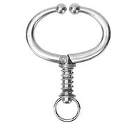 Cattle Nose Ring Stainless Steel Spring Loaded Bull Cow Nose Clamp Safe Durable Farming Tool for Dairy Cows Bulls Farm Breeding Accessory (Large W Spring Bull Nose Ring)