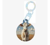 Cattle on The Prairie Dog Tags Round Pet Tag,Acrylic Pet ID Tags Durable and Stylish,Perfect for Small to Large Pets