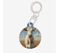 Cattle on The Prairie Dog Tags Round Pet Tag,Acrylic Pet ID Tags Durable and Stylish,Perfect for Small to Large Pets