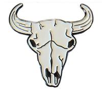 Cattle Skull Bull Celtic Steer Cow Head Spiritual Mythological Symbol Metal Enamel Badge