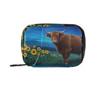 Cattle Sunflower Night Daily Tablet Pill Organiser Weekly Pill Box 7 Day Travel Small for Medicine Vitamin Supplement