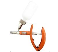 Cattle Syringe Gun Injector, Automatic Veterinary Metal Continuou-Syringe with Bottle Cover for Animal-Vaccine Administration(Bottle/Metal/2ml)
