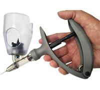 Cattle Syringe Gun Injector for Livestock Bird Sheep - Automatic Veterinary Continuous Syringe with Bottle Cover for Animals Vaccine Administration by Veterinarian