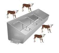 Cattle Trough Feeder Stainless Steel Farm/Yard/Stables Long Feeding Trough For Pig Goat Horses Animals Livestock Fence Feed 4 To 7 Bits Hanging/Grond Poultry Feeder