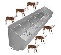Cattle Trough Feeder Stainless Steel, Farm/Yard/Stables Long Feeding Trough for Pig Goat Horses, Animals Livestock Fence Feed Trough, 4 5 6 7 Bits, Hanging/Grond Poultry Feeder(180cm Long/6 Bits)