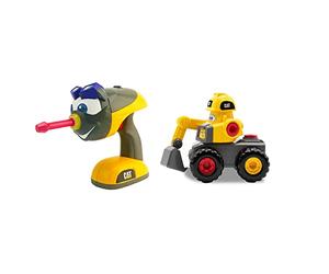 CatToysOfficial Construction Jr. Crew Fix-It Fleet Toy Excavator, Yellow