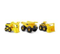 Caterpillar 82360 Construction Vehicles Mini Crew 3 Pack-Dump Truck, Wheel Loader, & Excavator, Yellow