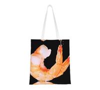 Cattpa Glutton Shrimps Print Totes, Portable Beach Bag,Reusable Grocery Bags Foldable Shopping With Handlesbags