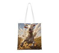 Cattpa Goat Frolic Print Totes, Portable Beach Bag,Reusable Grocery Bags Foldable Shopping With Handlesbags