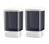 CATTREES 2 Pack Soap Dispenser Wall Mounted, Commercial Soap Dispenser, 1000ml/33.8oz Plastic Manual Dispenser Pump,Shower Gel Liquid Shampoo Hand Sanitizer Dispenser for Bathroom Kitchen, Hotel.