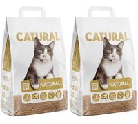 Catural Natural Cat Litter 8L - 100 Percent Wheat Based, Fine Granulation, Low Dust - Fast Clumping, Organic, Biodegradable Plant Fibre Litter (Pack of 2)